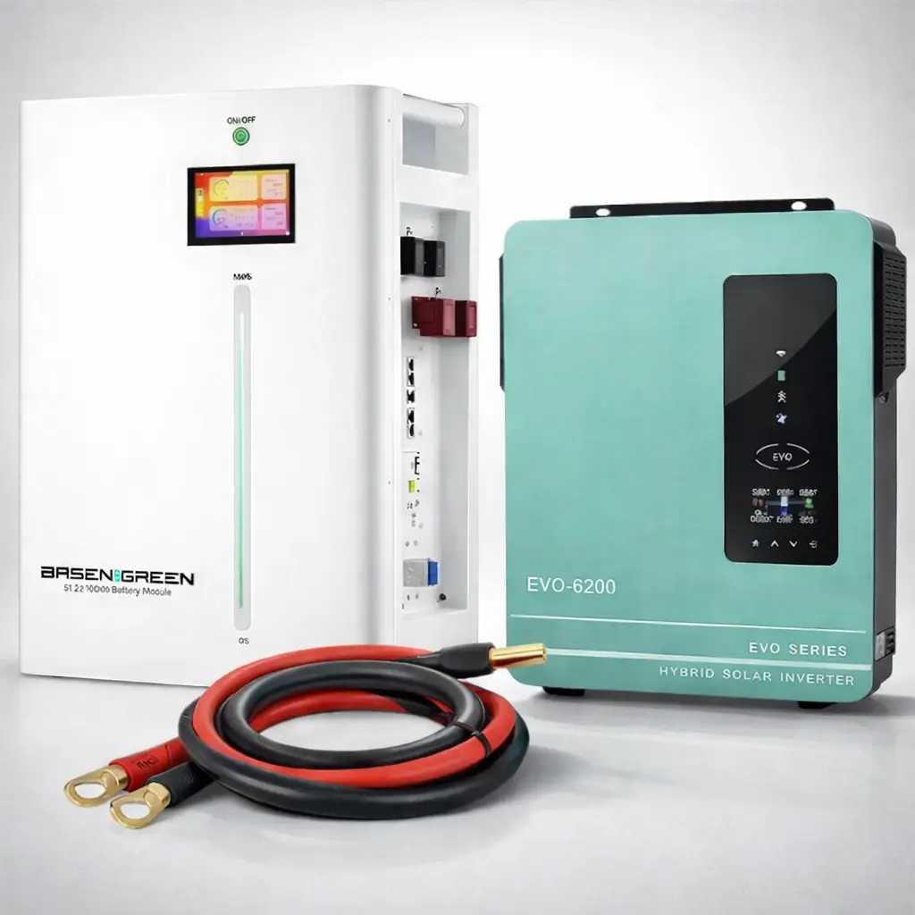 6.2 кВт + 5.12 кВт·год: гібридний інвертор Anern + акумулятор BasenGreen 100 А. LiFePO4 резервне живлення для дому та офісу - Зображення 3