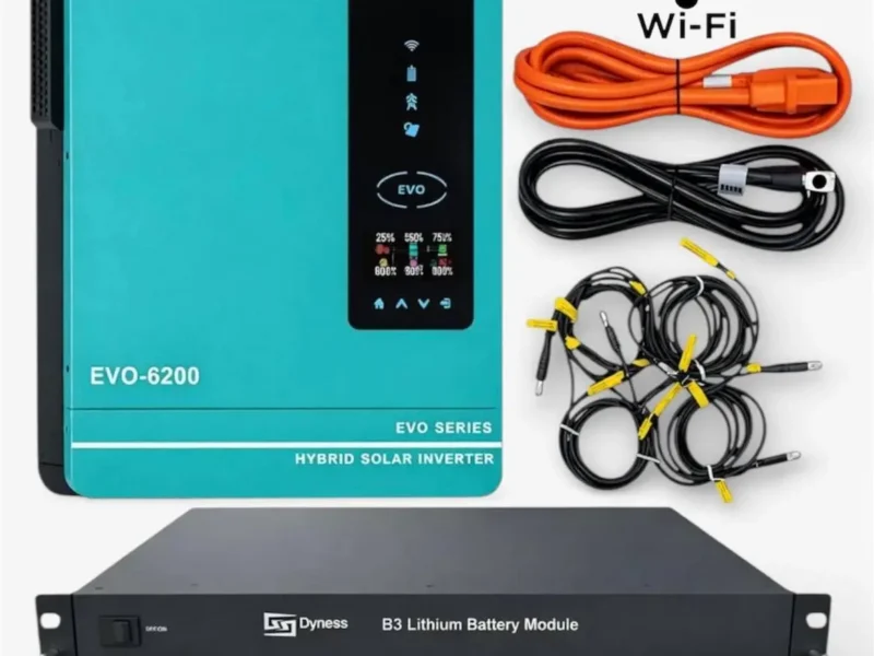 Комплект: 6.2 кВт Гібридний інвертор ANERN + 3.6 кВт акумулятор Dyness В3, 75А, резервне живлення для дому та офісу