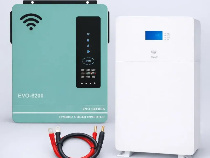 Гібридний інвертор Anern 6.2 кВт + акумулятор DAXTROMN LiFePO4 10.24 кВт, 51.2В/200A, Настінний комплект резервного живлення