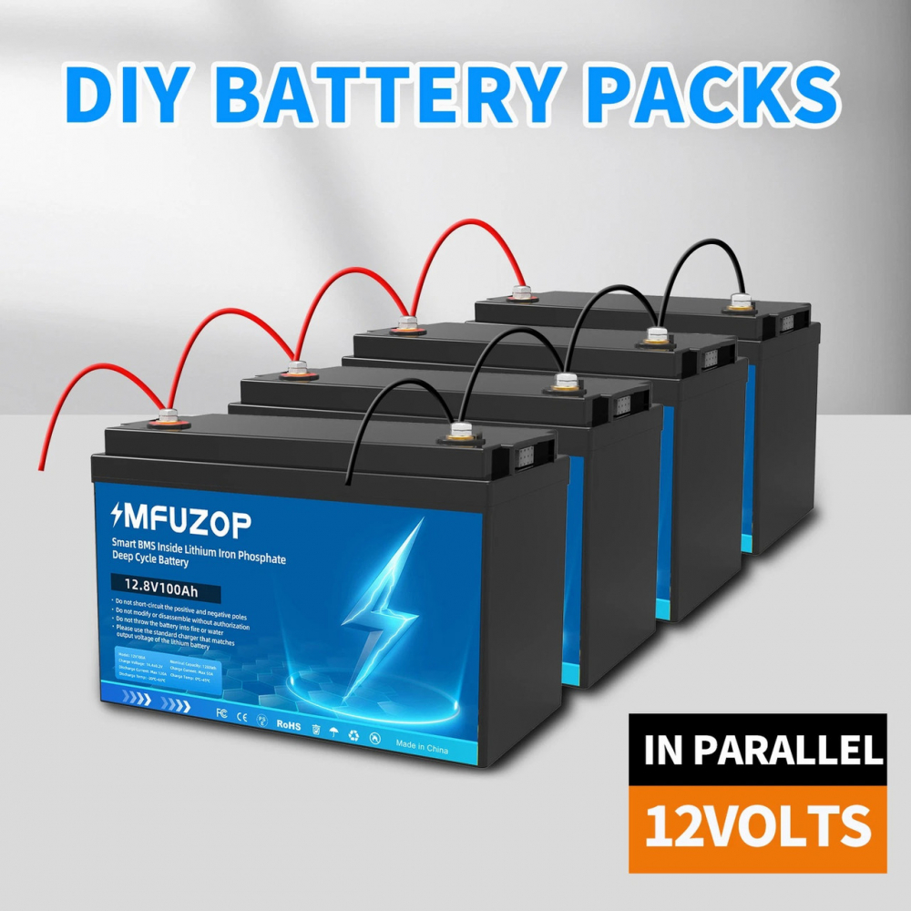 LiFePO4 12V 100Ah Акумулятор MFUZOP 1280Wh, 100A, BMS - Зображення 4