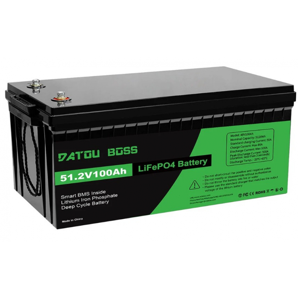 LiFePO4 48V/100AH Акумулятор Datouboss (5120W*h) для систем резервного живлення