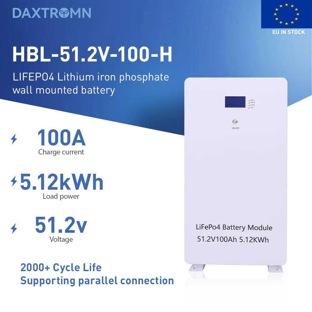 LiFePO4 48V/100Ah Акумулятор настінний Daxtromn 5.12 kW*h з BMS літій-залізо-фосфатний для ДБЖ - Зображення 7