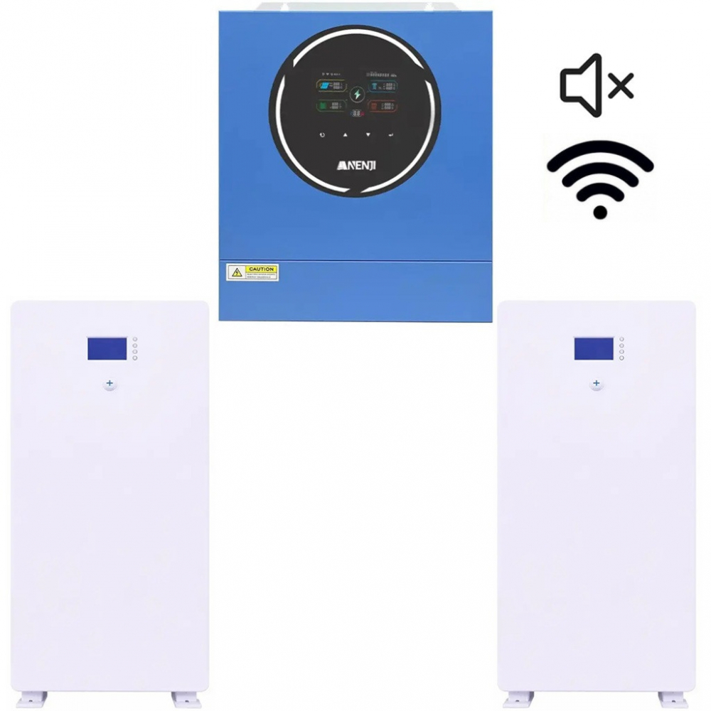 5 кВт + 10.24 кВт*г Комплект інвертор Anenji з WiFi + 2 настінних акумуляторів Daxtromn 48V/100Ah LiFePO4 для резервного живлення