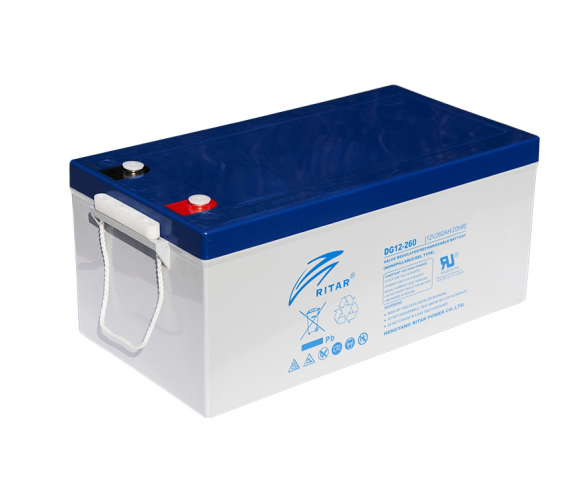 Аккумуляторная батарея GEL RITAR DG12-260, Gray Case, 12V 260.0Ah